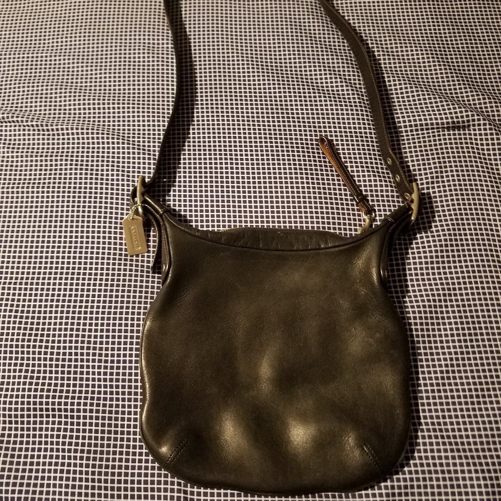 Coach dark brown leather crossbody